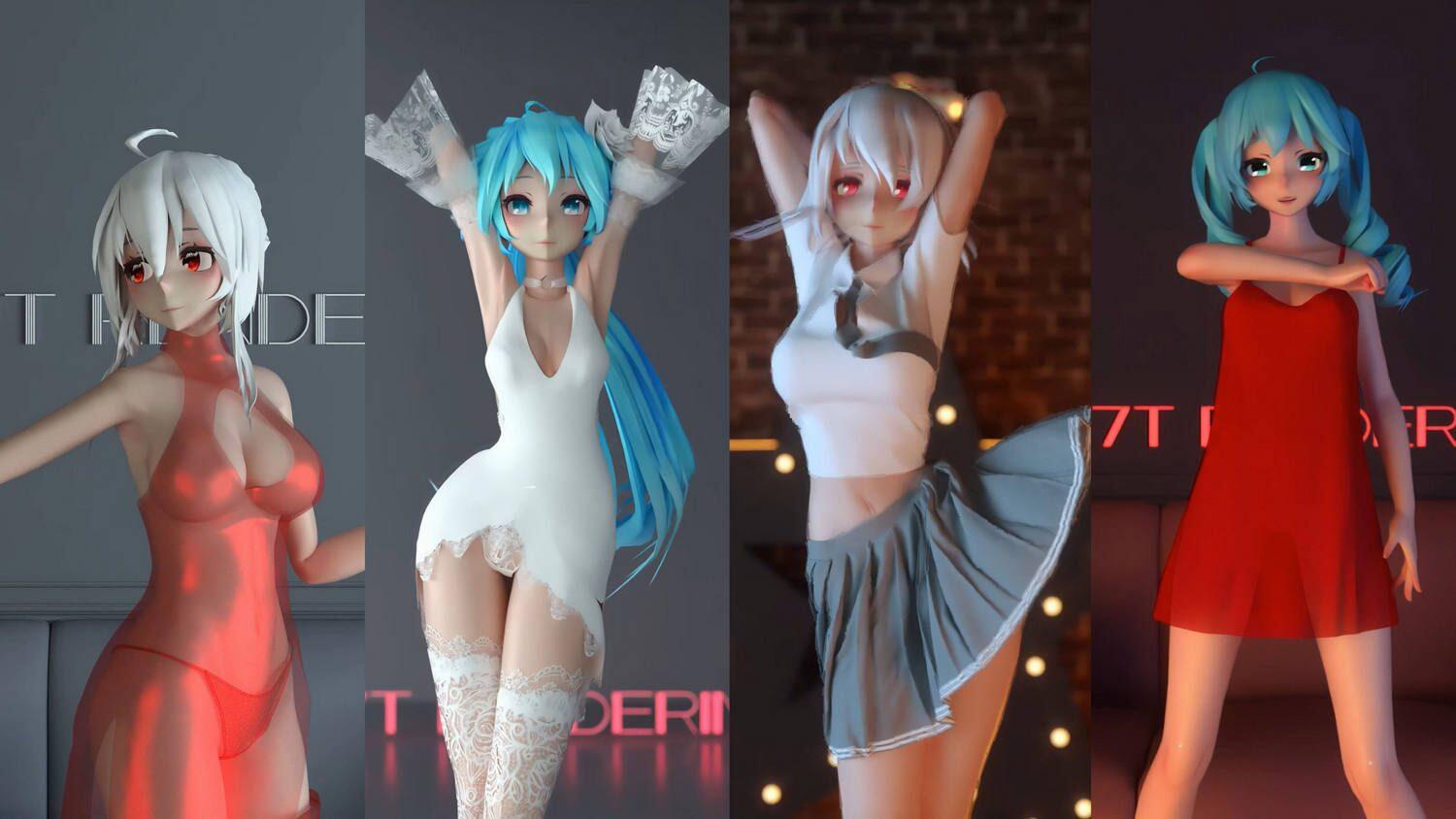 【77T Rendering作者】 弱音&初音 4K画质 MMD合集【3G】